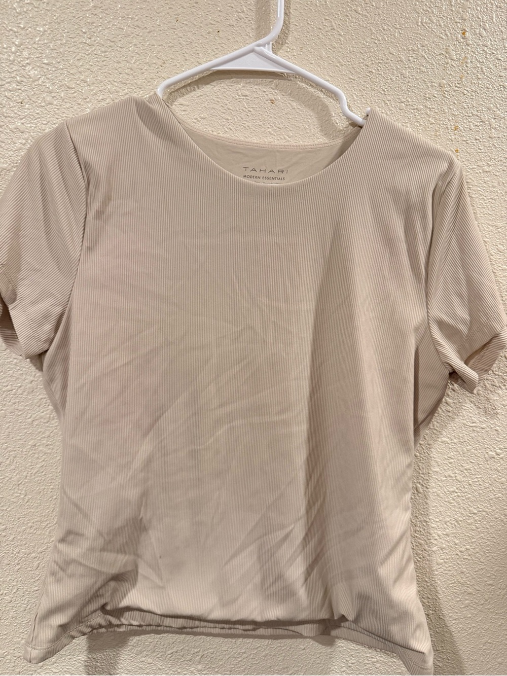 Tahari Women's Short Sleeve Tee in Light Beige